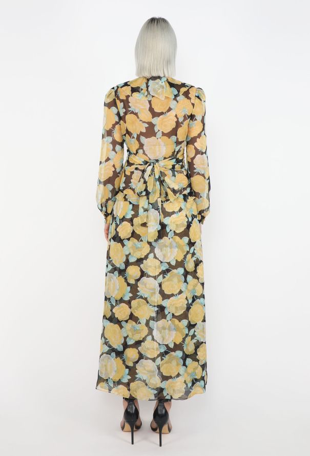 Miu Miu Rose Printed Georgette Dress - 5