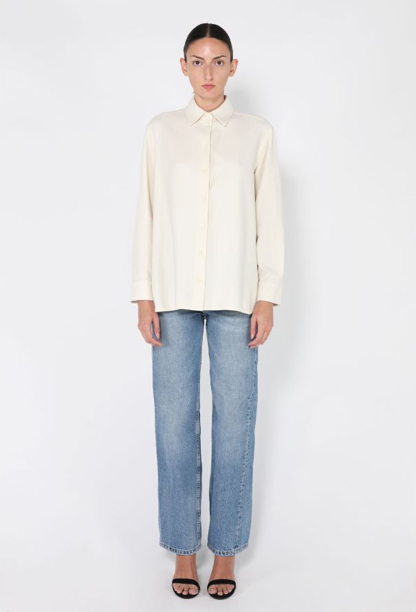 The Row Sisilia Silk & Cashmere Button Down Shirt, 2021 - 3
