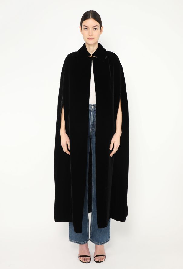 Céline '70s Velvet Emblem Cape - 1