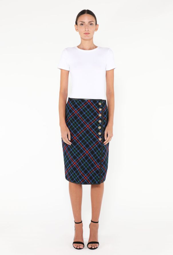 Saint Laurent F/W 2020 Plaid Wrap Skirt - 4