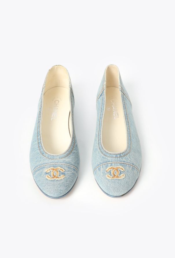 Chanel 2020 'CC' Denim Ballerinas - 2 Chanel 2020 'CC' Denim Ballerinas - 2
