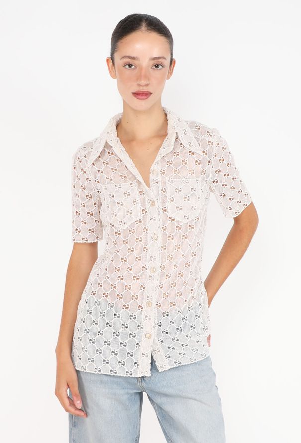 Gucci Monogram Macramé Shirt - 1