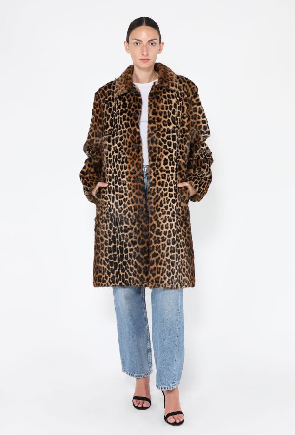 Saint Laurent Cheetah Print Fur-Effect Peacoat, 2025 - 1