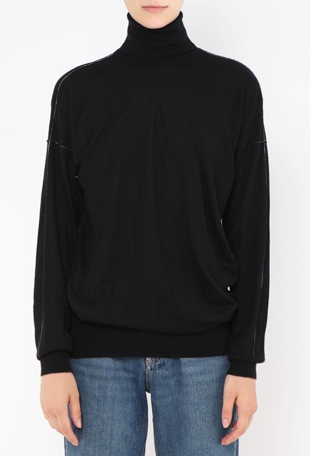Céline Cashmere Contrast Trim Sweater - 1