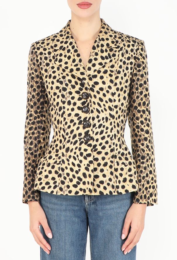 Dior 1997 Cheetah Print Silk Bar Jacket - 1