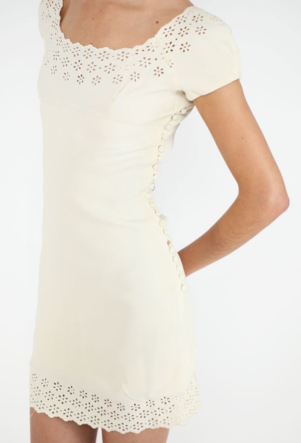 Dior Broderie Anglaise Silk Dress, 1990s - 1