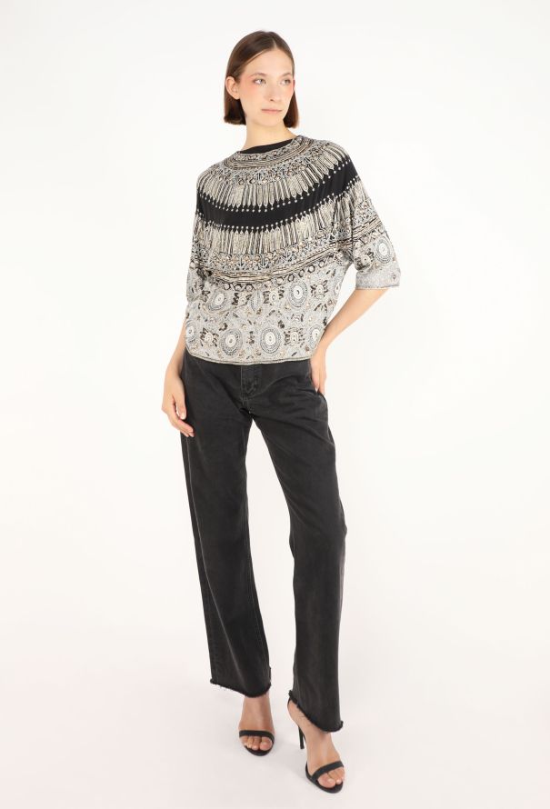 Dries Van Noten Embellished Silk Appliqué Top - 4