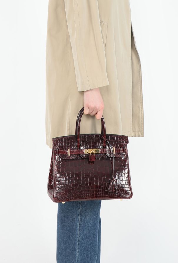 Hermès Exquisite Shiny Bordeaux Niloticus Birkin 30 - 2