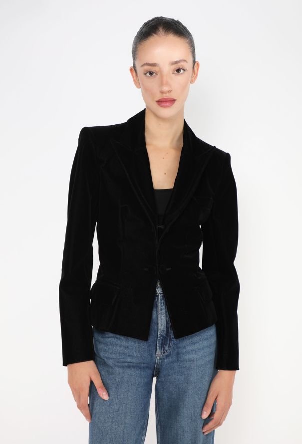 Saint Laurent F/W 2002 Tailored Velvet Blazer - 1 Saint Laurent F/W 2002 Tailored Velvet Blazer - 1