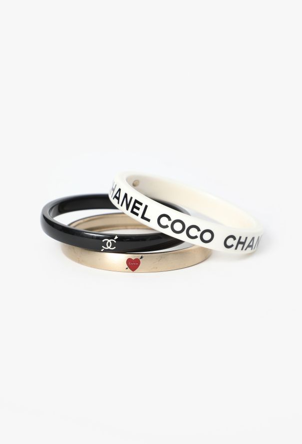 Chanel S/S 2007 Set of 3 Logo Bangles - 1