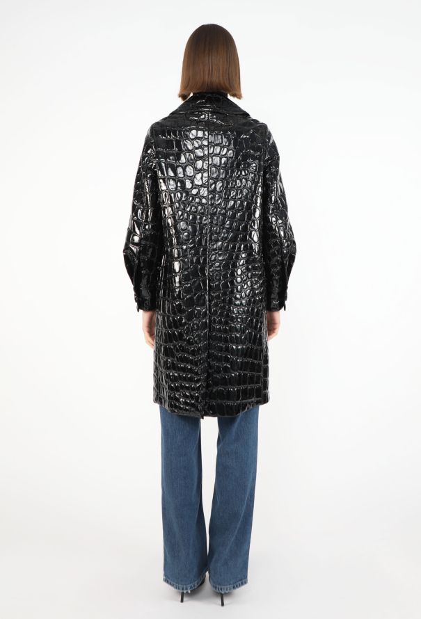 Miu Miu F/W 2015 Embossed Patent Coat - 7
