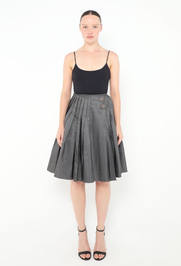 Prada S/S 2001 Pleated Taffeta Skirt - 1