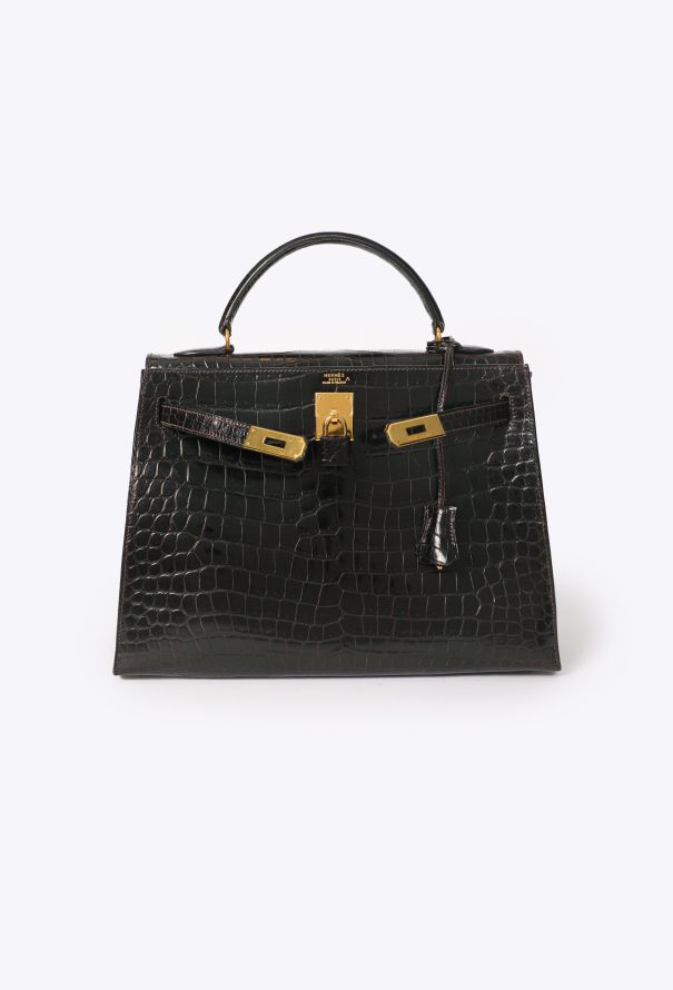 Hermès Ébène Porosus Kelly Sellier 32 - 4