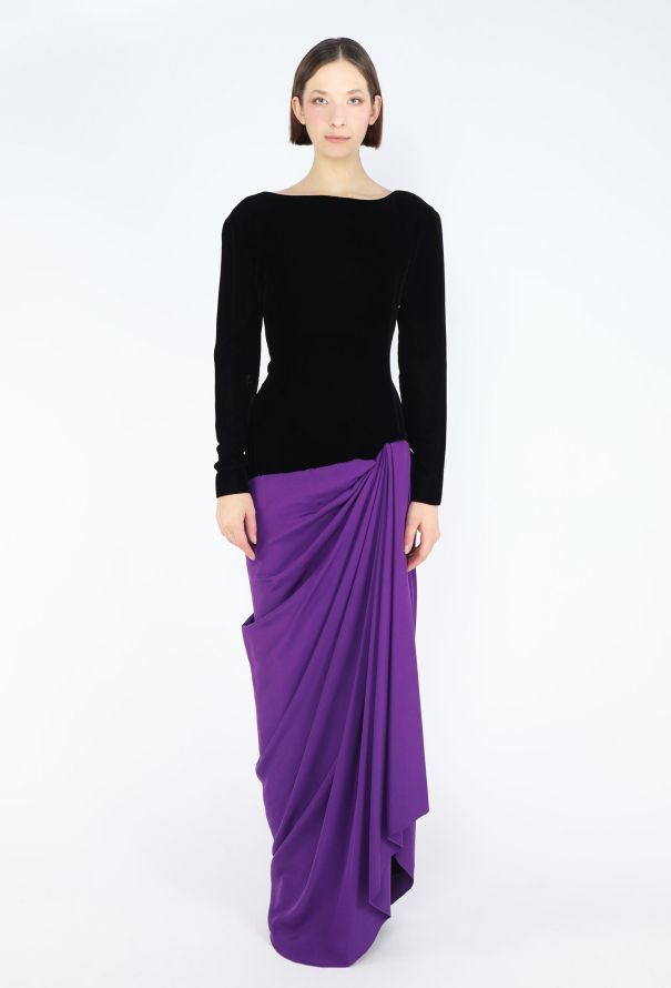Dior Haute Couture F/W 1985 Velvet Draped Gown - 1