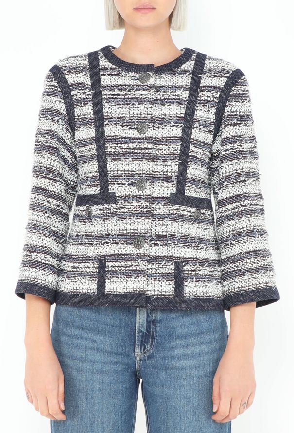 Chanel Striped Tweed Skirt Ensemble - 3 Chanel Striped Tweed Skirt Ensemble - 3