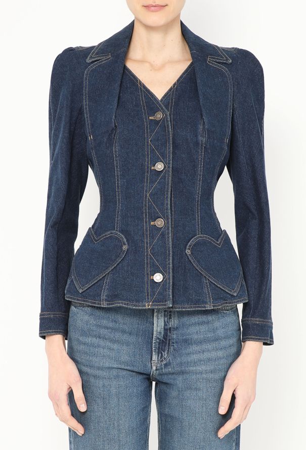 Dior 2005 Embroidered Denim Bar Jacket - 1