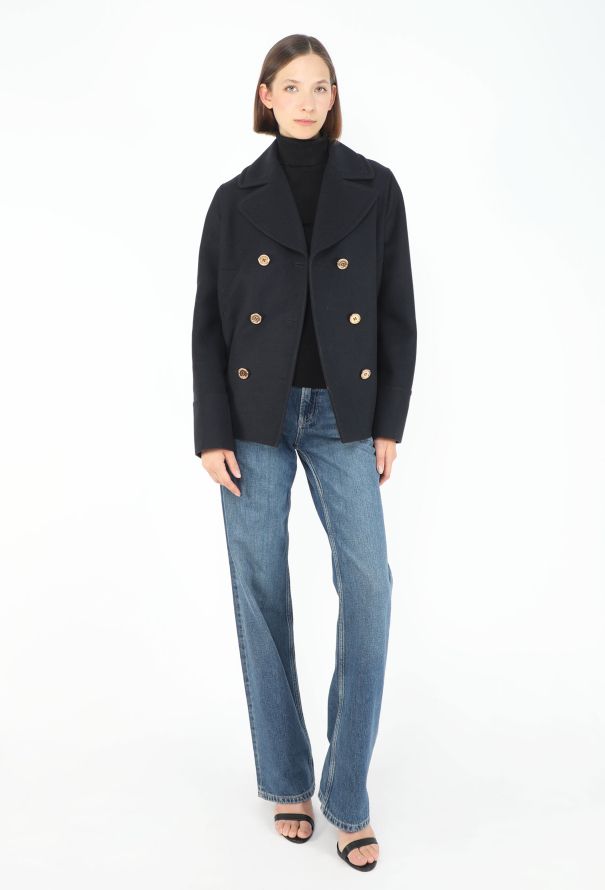 Prada Double-Breasted Notched Peacoat - 2