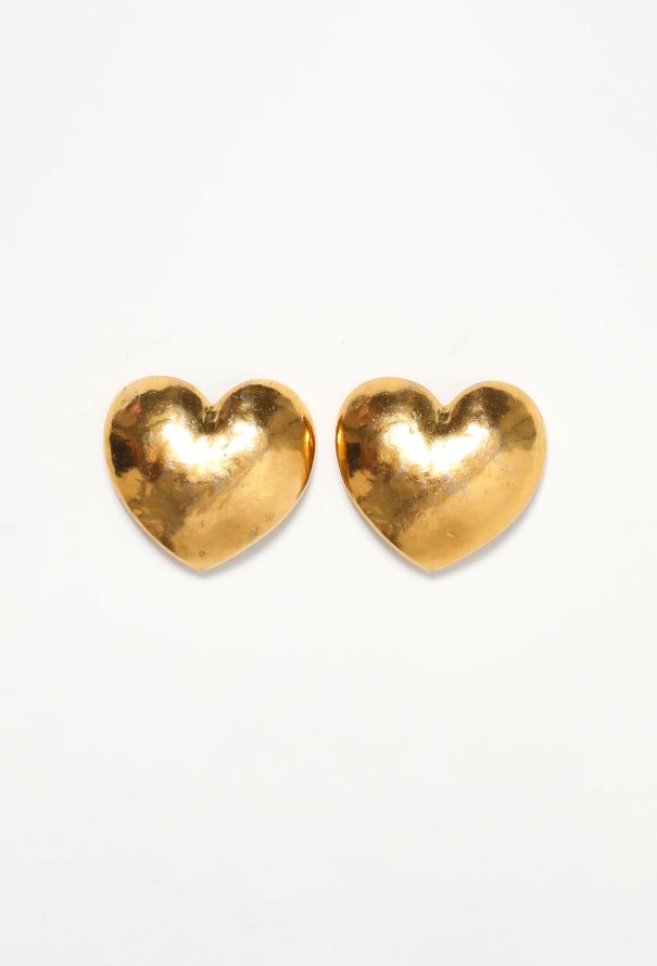 Saint Laurent Vintage Heart Clip Earrings - 1