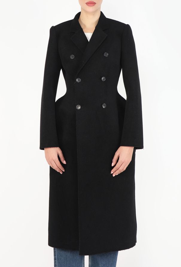 Balenciaga 2018 Brushed Velvet Hourglass Coat - 2
