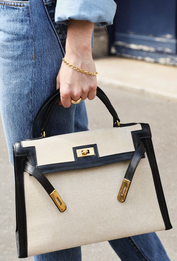 Hermès '80s Box & Toile H Kelly Sellier 32 - 2 Hermès '80s Box & Toile H Kelly Sellier 32 - 2