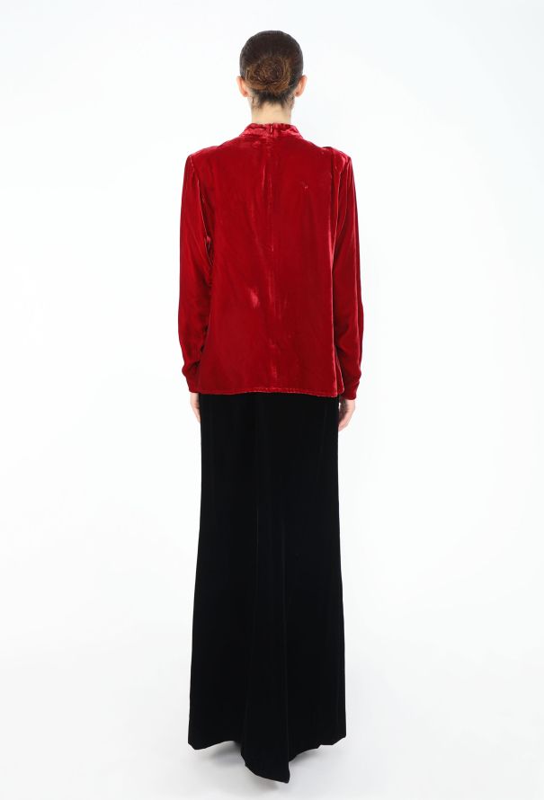 Saint Laurent '90s Velvet Wrap Tie Top - 7