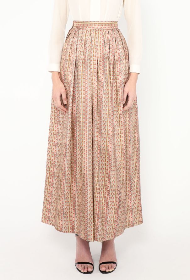 Saint Laurent S/S 1978 Pleated Floral Skirt - 4 Saint Laurent S/S 1978 Pleated Floral Skirt - 4