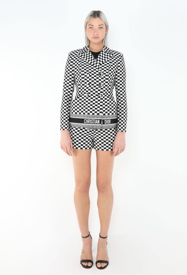Dior S/S 2018 Checkered Bar Jacket Ensemble - 1