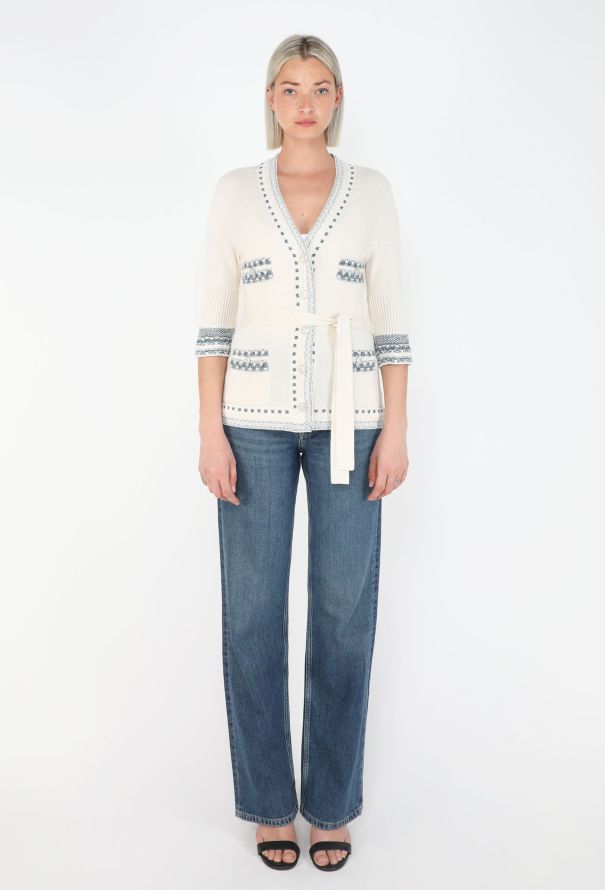 Chanel Belted Cashmere Intarsia Cardigan, 2020 - 2