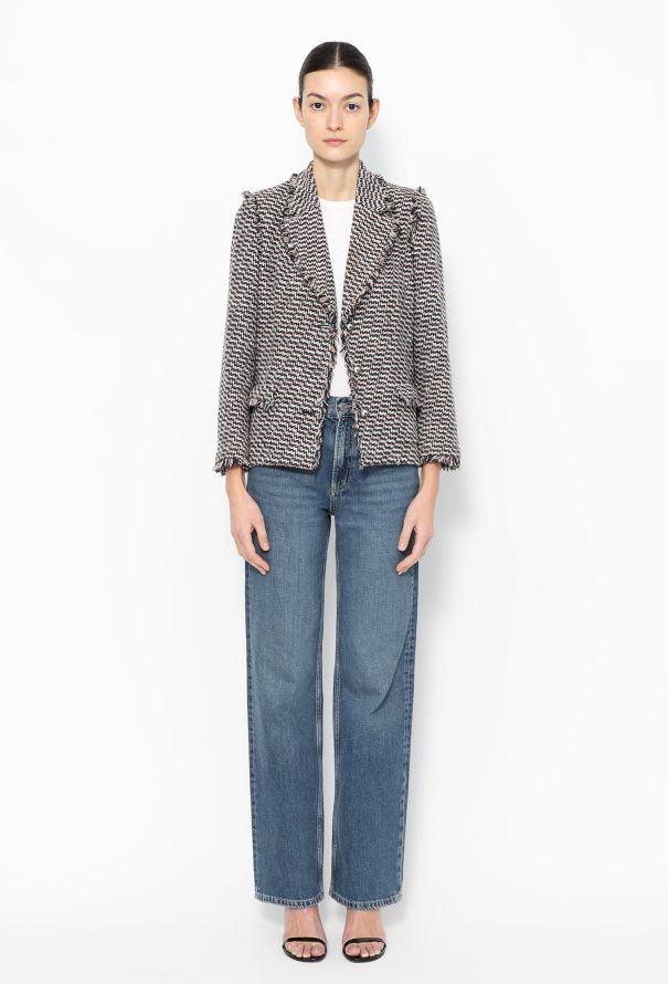 Chanel 2004 Frayed Trim Tweed Jacket - 3