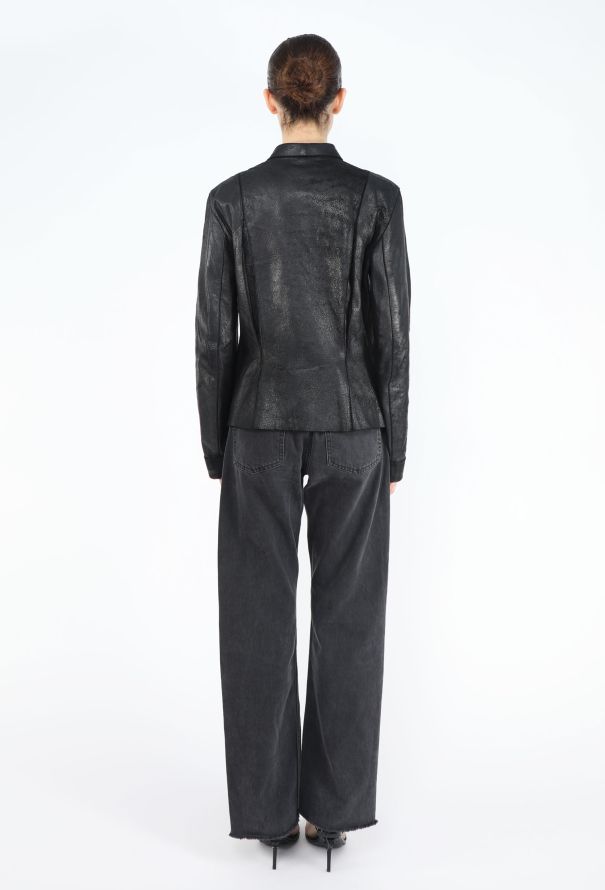 Balenciaga Le Dix F/W 2000 Leather Zip Jacket - 7