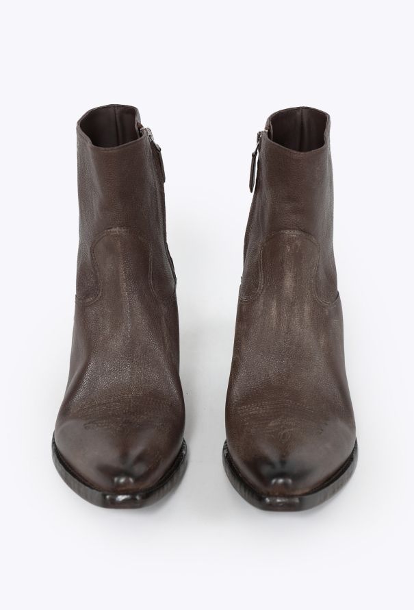 Prada 2025 Antique Calf Leather Western Boots - 2