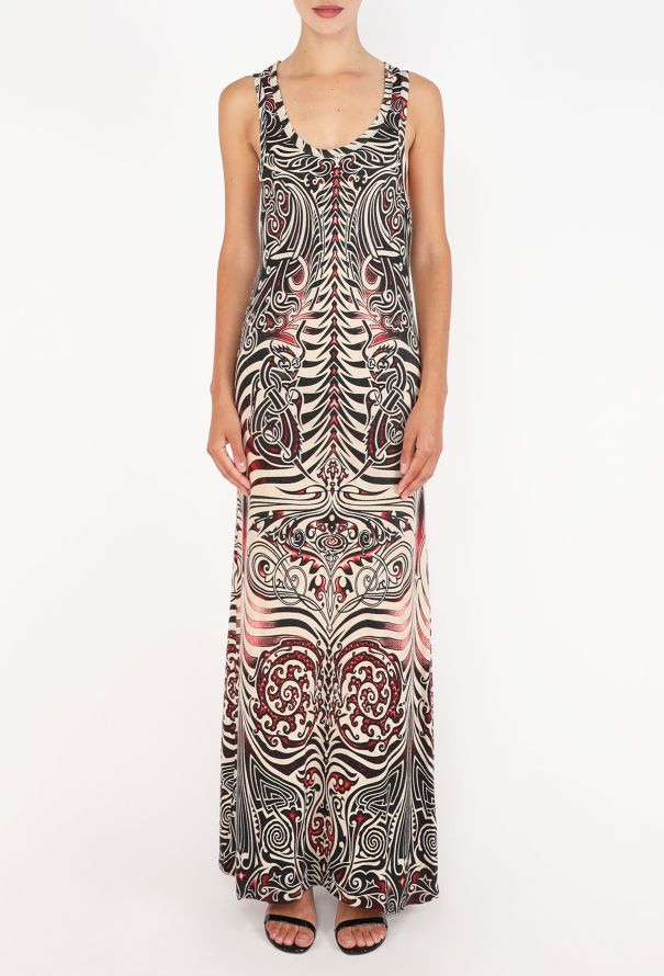 Jean Paul Gaultier Tattoo Print Maxi Dress, S/S 1996 - 3