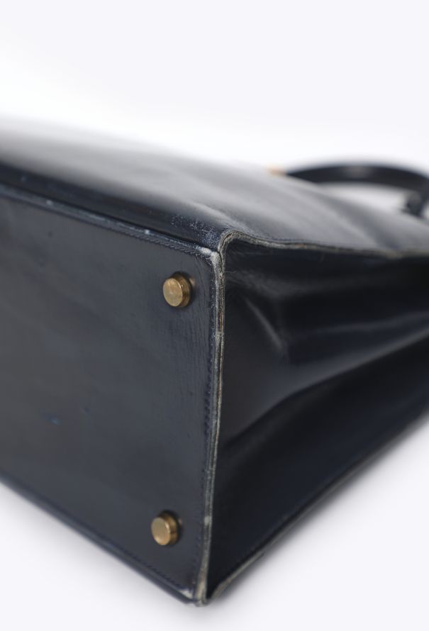 Hermès Vintage Bleu Marine Box Kelly Sellier 35 - 9