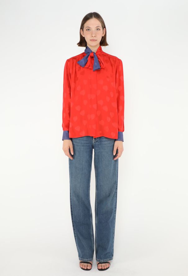 Saint Laurent Vintage Lavallière Heart Blouse - 4