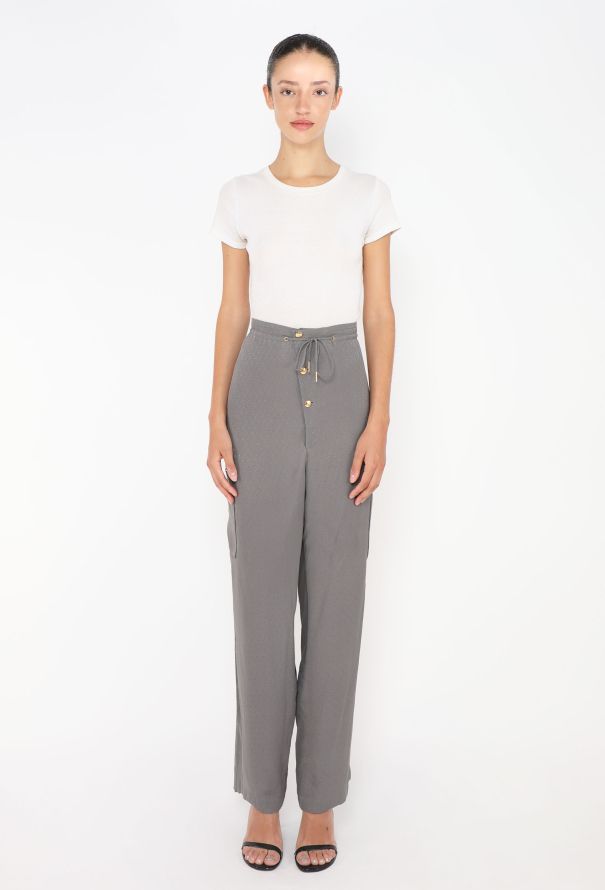 Céline 2021 Monogram Silk Cargo Pants - 3