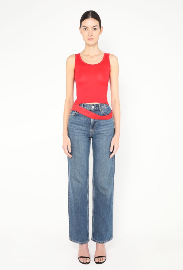 Helmut Lang Rare S/S 1997 Asymmetrical Belted Tank - 3 Helmut Lang Rare S/S 1997 Asymmetrical Belted Tank - 3