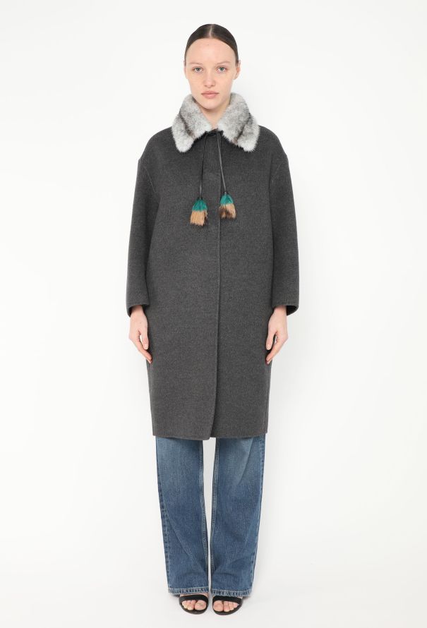 Prada 2017 Mink Fur Collared Coat - 1