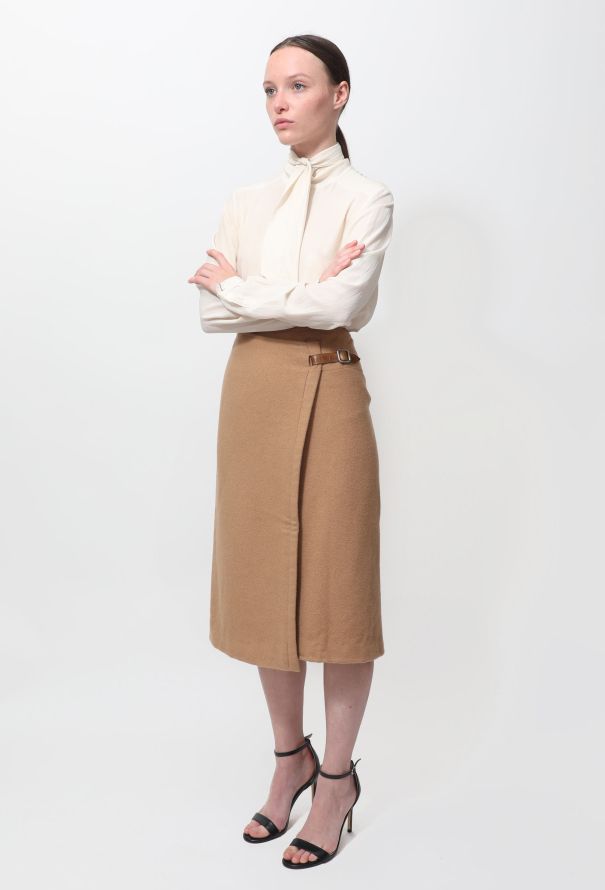 Hermès Vintage Camel Wrap Skirt - 3 Hermès Vintage Camel Wrap Skirt - 3