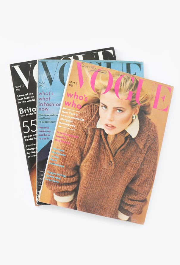 VOGUE UK 1975 August & September Issue Trio - 1