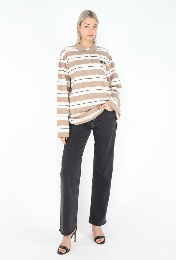 Miu Miu 2024 Striped Polo T-Shirt - 3