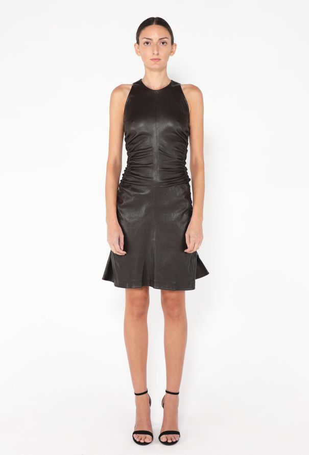 Bottega Veneta 2021 Ruched Lambskin Dress - 3
