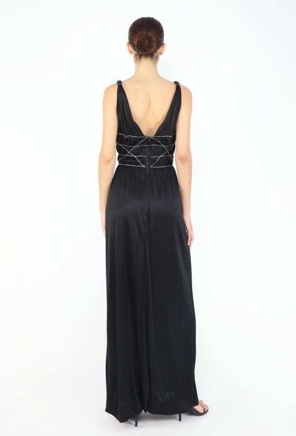 Azzaro 1975 Strass Trim Jersey Gown - 5