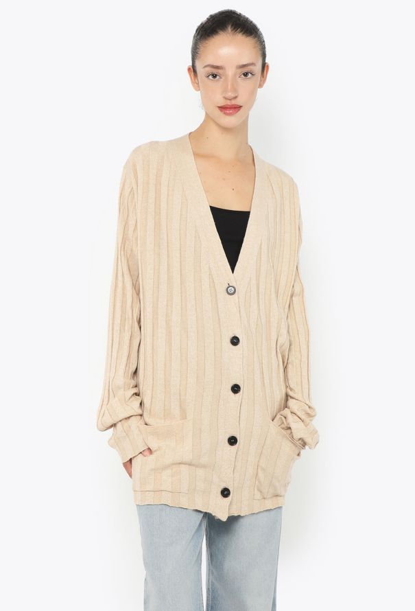 Céline 2010 Two-Tone Ribbed Cardigan - 1