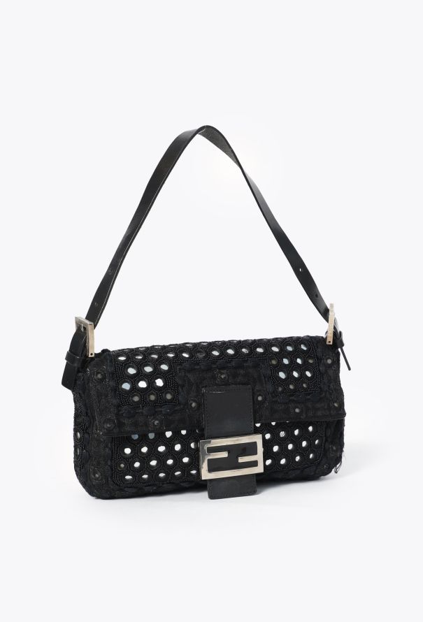 Fendi RARE Vintage Mirror Beaded Baguette Bag - 2