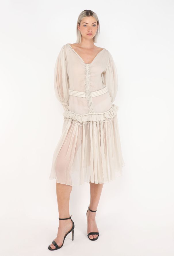 Givenchy McQueen Ruffled Chiffon Dress, 2001 - 3