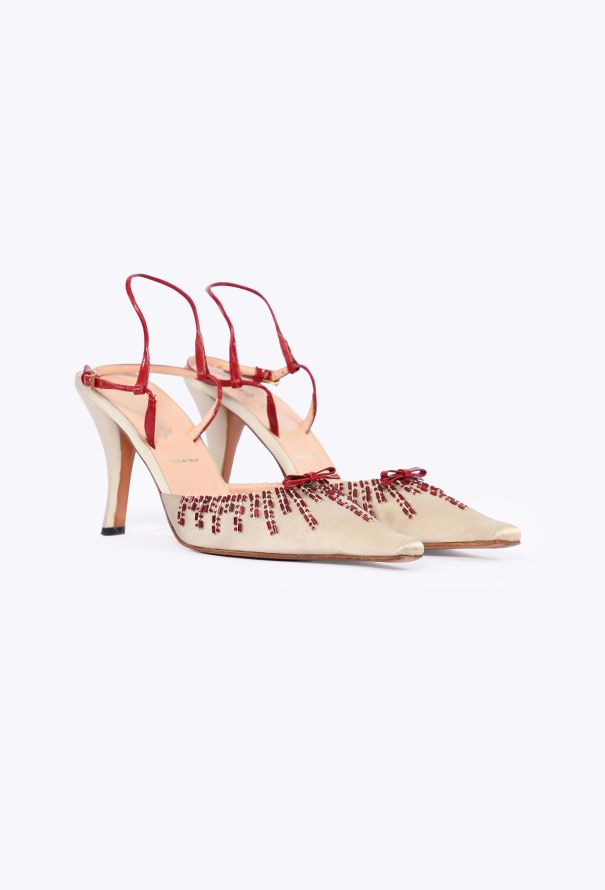 Prada Satin Beaded Heels, 2000 - 3
