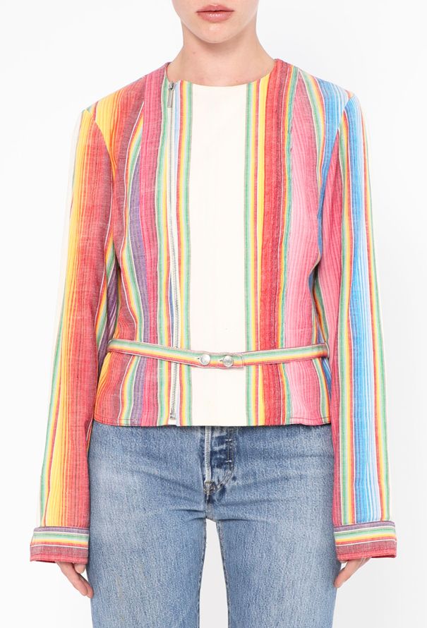 Dior 2002 Rainbow Belted Cotton Jacket - 1