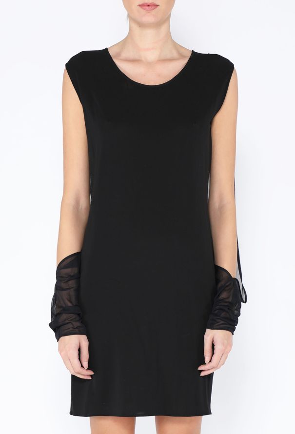 Maison Margiela Jersey and Mesh Sheath Dress - 3