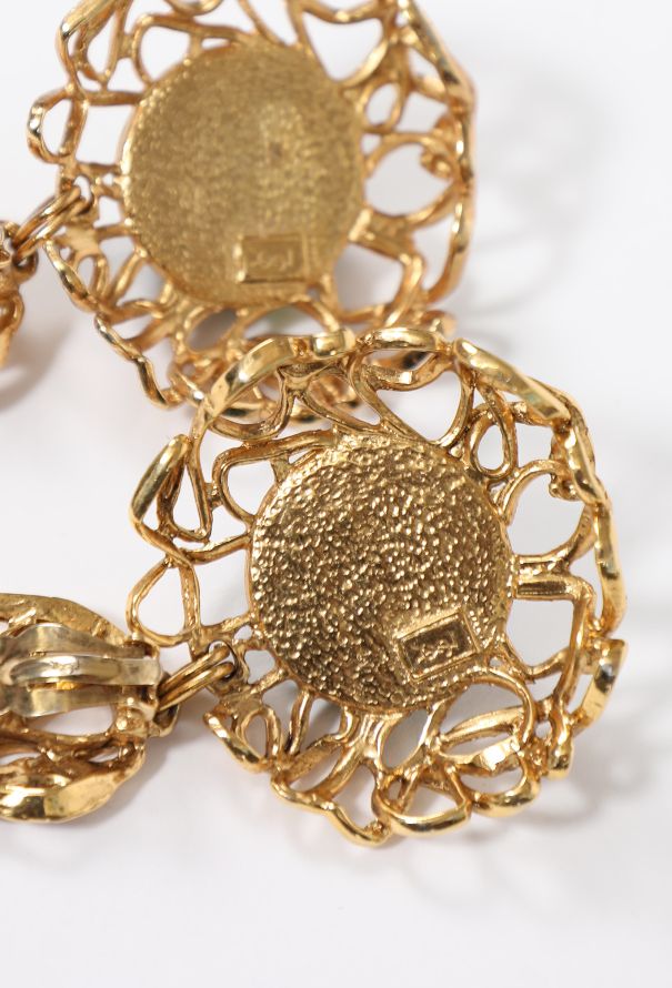 Saint Laurent '80s Goossens's Cabochon Drop Earrings - 3