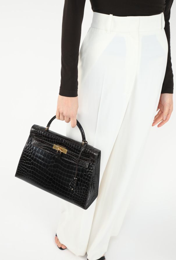 Hermès Ébène Porosus Kelly Sellier 32 - 2